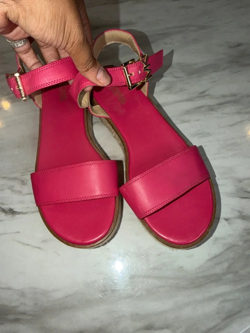 Michael Kors Women’s Richie Platform Pink Fuschia Espadrille Sandal 8 *READ - Picture 3 of 10